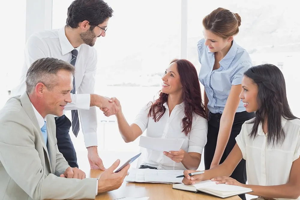 Colaboradores de uma empresa com plano de saúde empresarial
